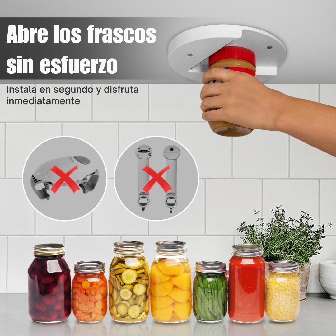 TwisterPowerJar - Abridor de frascos de acero inoxidable de fácil uso.