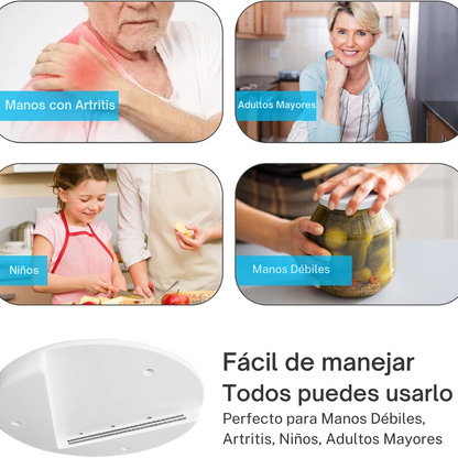 TwisterPowerJar - Abridor de frascos de acero inoxidable de fácil uso.