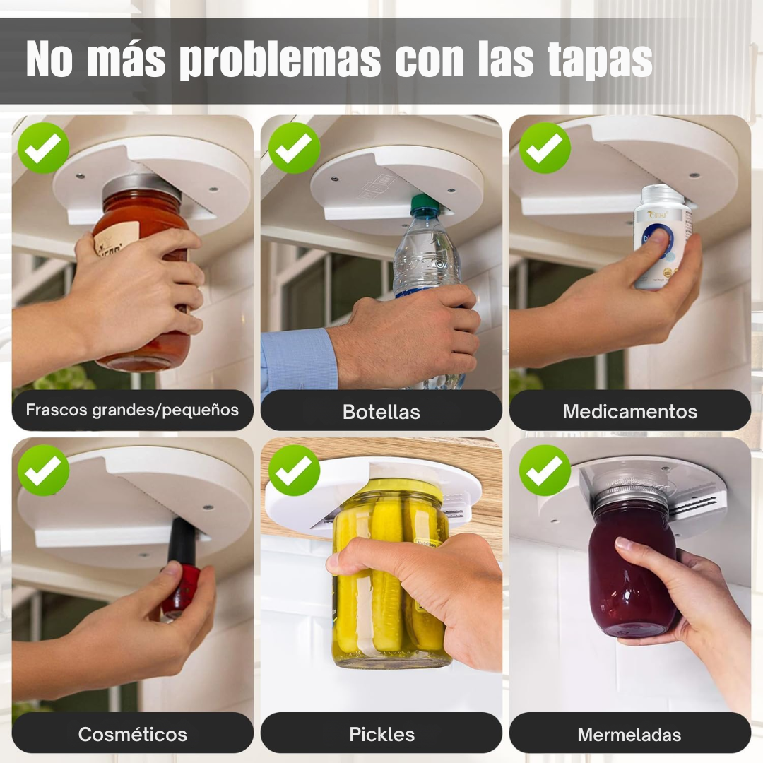 TwisterPowerJar - Abridor de frascos de acero inoxidable de fácil uso.